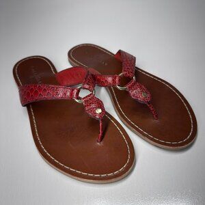 Cole Haan Snake Embossed Sandals Red Women's Size 8B